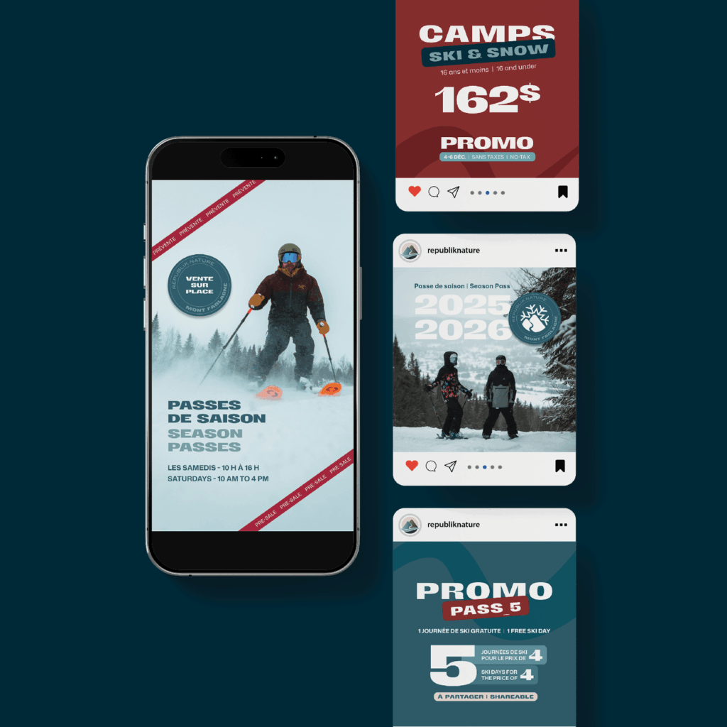 Conception de visuels de réseaux sociaux pour le Mont farlagne